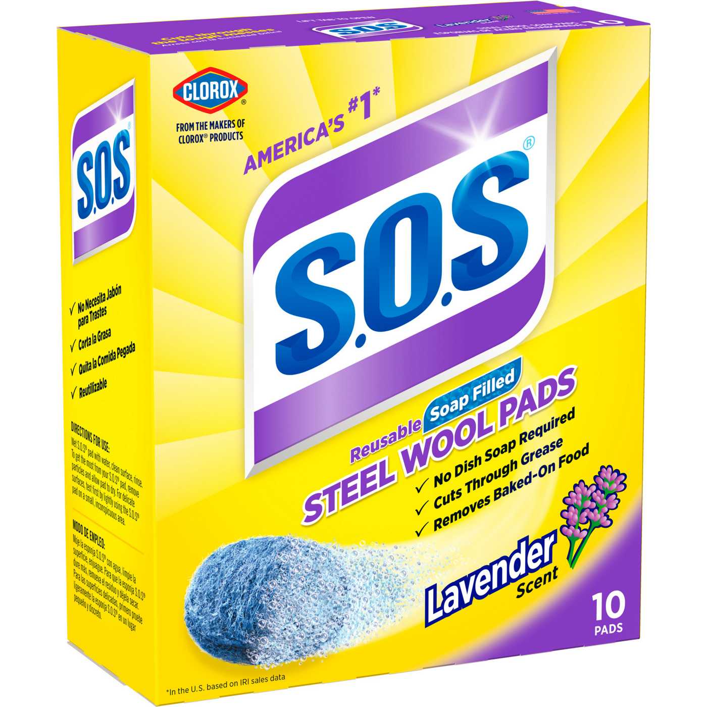 Clorox S.O.S. Lavender Scent Soap Filled Steel Wool Pads; image 6 of 11