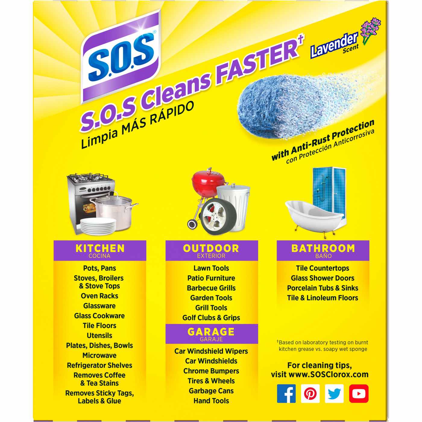 Clorox S.O.S. Lavender Scent Soap Filled Steel Wool Pads; image 8 of 11