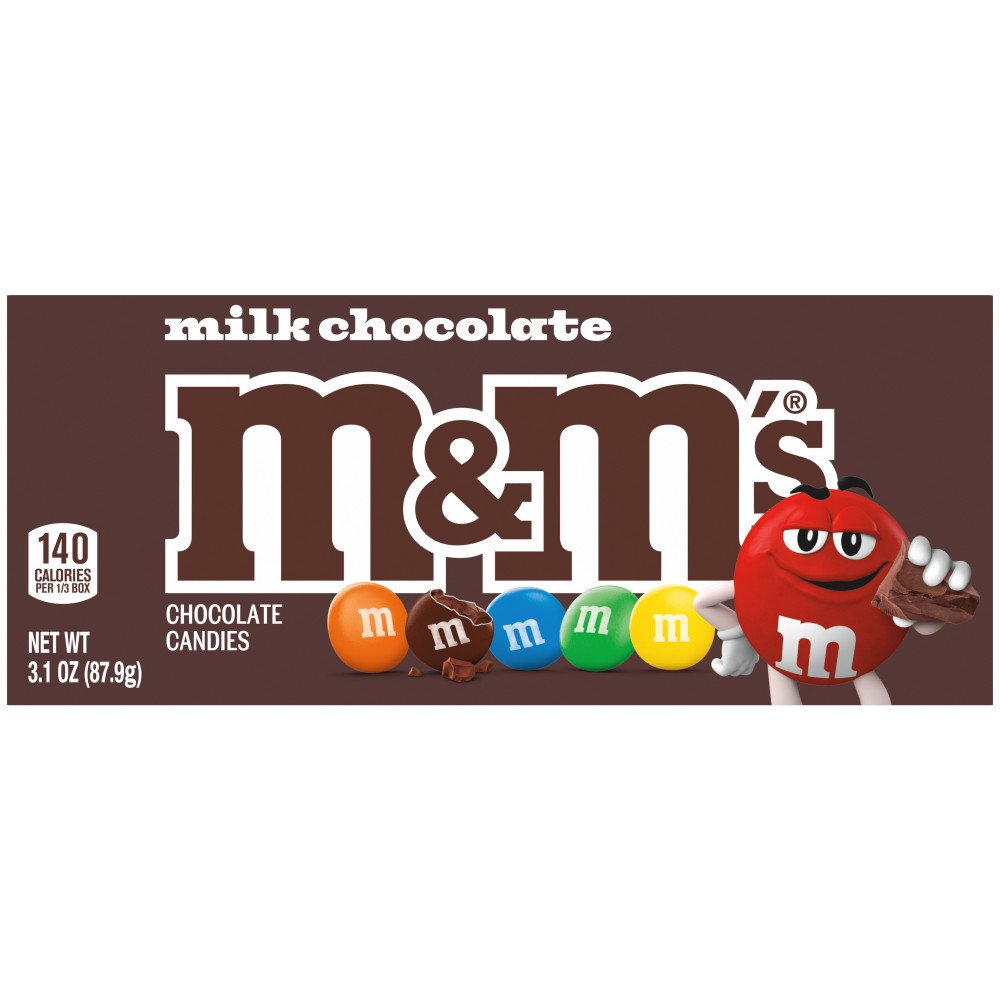 M&M'S Peanut Milk Chocolate Candy Movie Theater Box Bulk Pack, 3.1 oz Box  (Pack of 12)