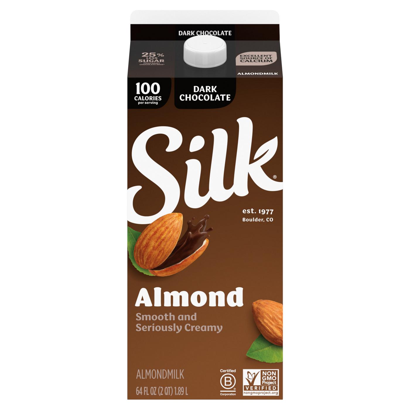 Silk Dark Chocolate Almond Milk, Half Gallon; image 1 of 2