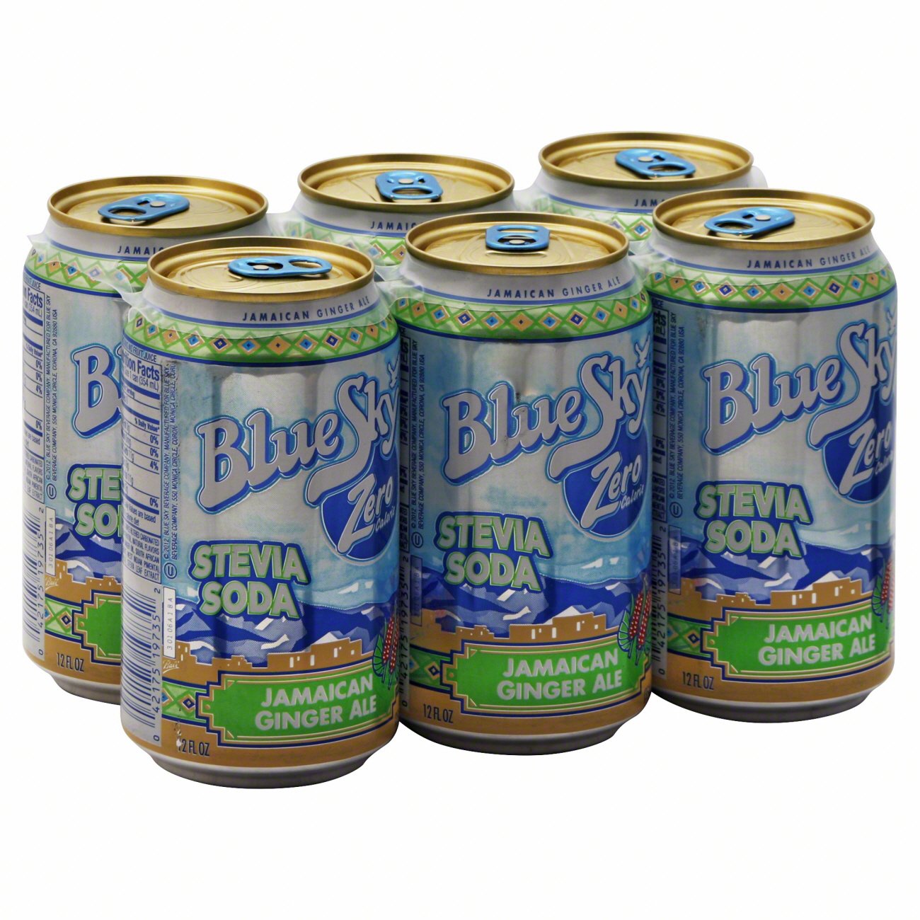 Blue Sky Zero Calorie Jamaican Ginger Ale Stevia Soda 6 PK Cans Shop