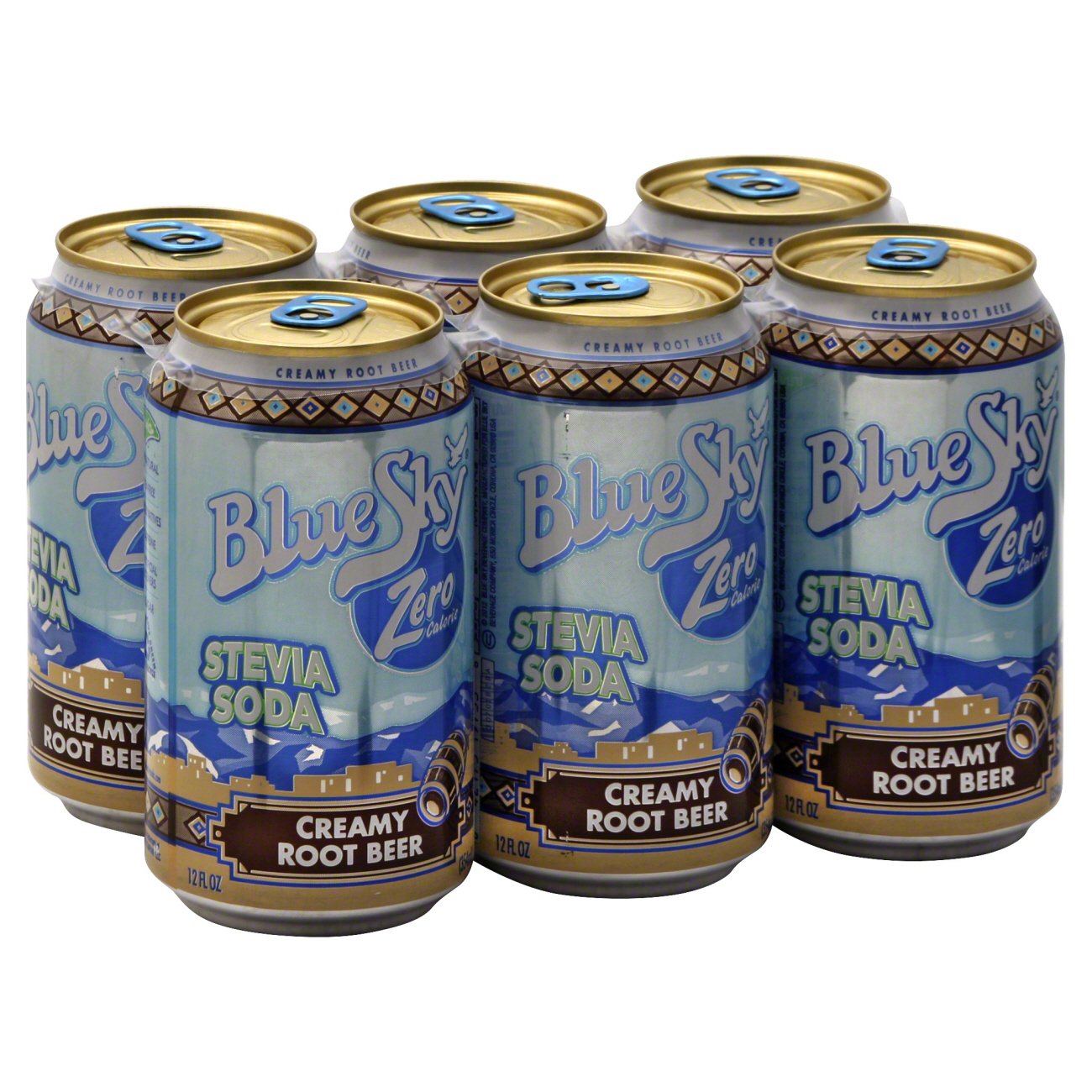 Blue Sky Zero Calorie Creamy Root Beer Stevia Soda 6 PK Cans Shop