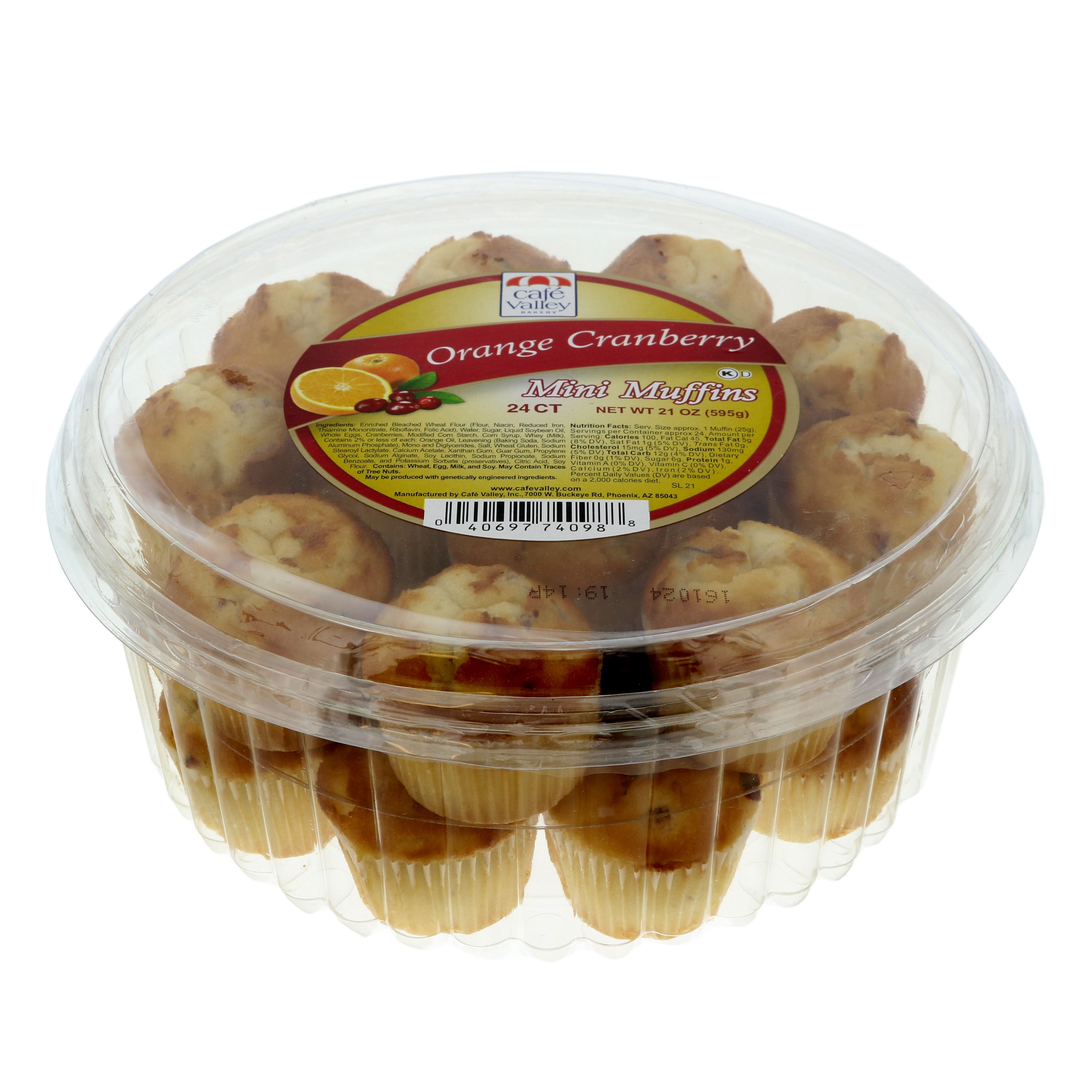 Cafe Valley Bakery Orange Cranberry Mini Muffins Shop Muffins at HEB