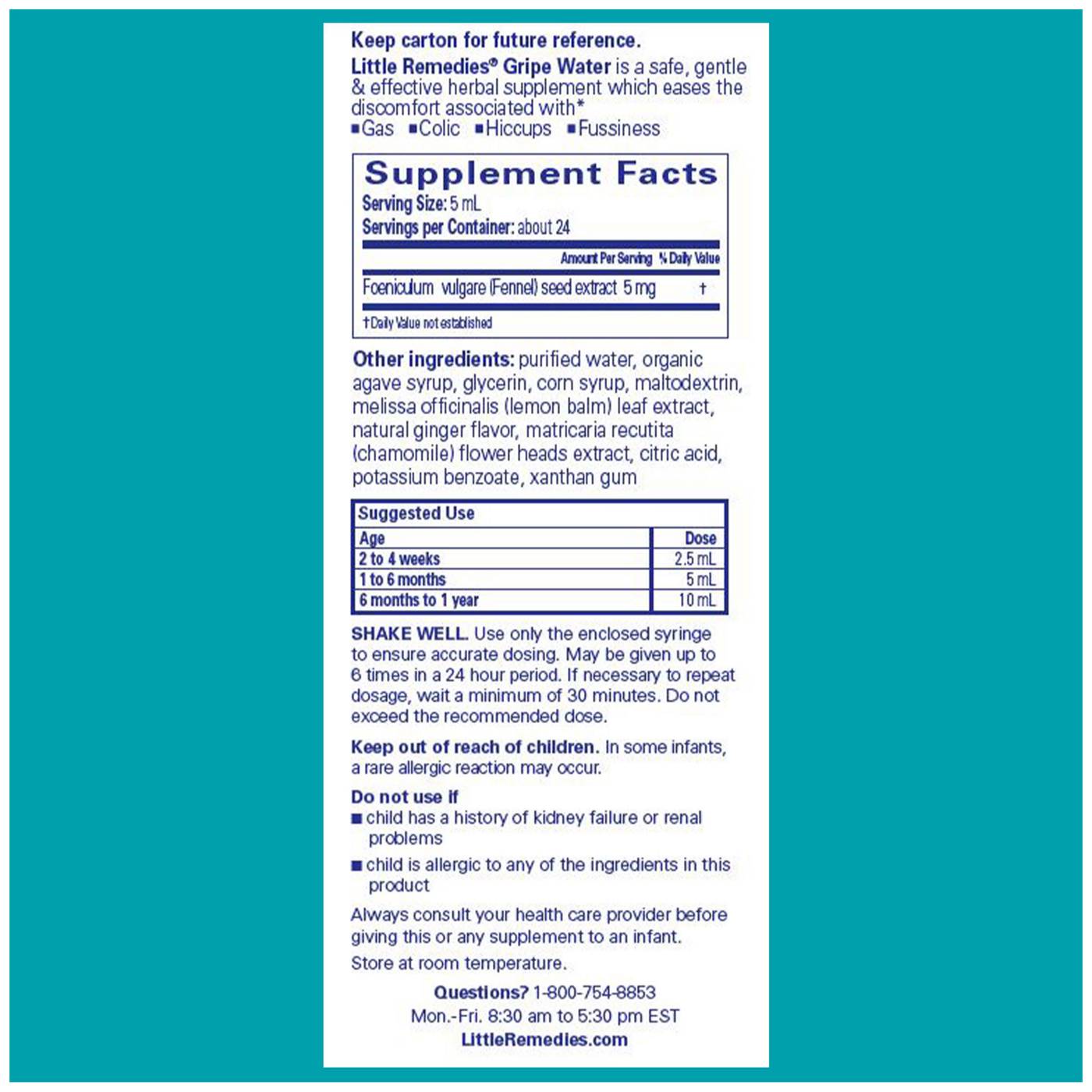 Little Remedies Colic & Gas Relief Gripe Water; image 5 of 5