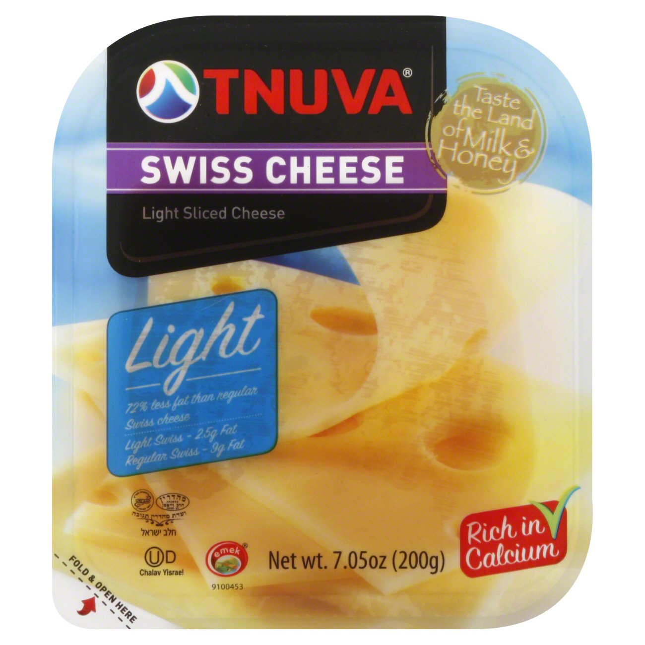 Tnuva Kosher Light Swiss Sliced Cheese Shop Cheese at HEB