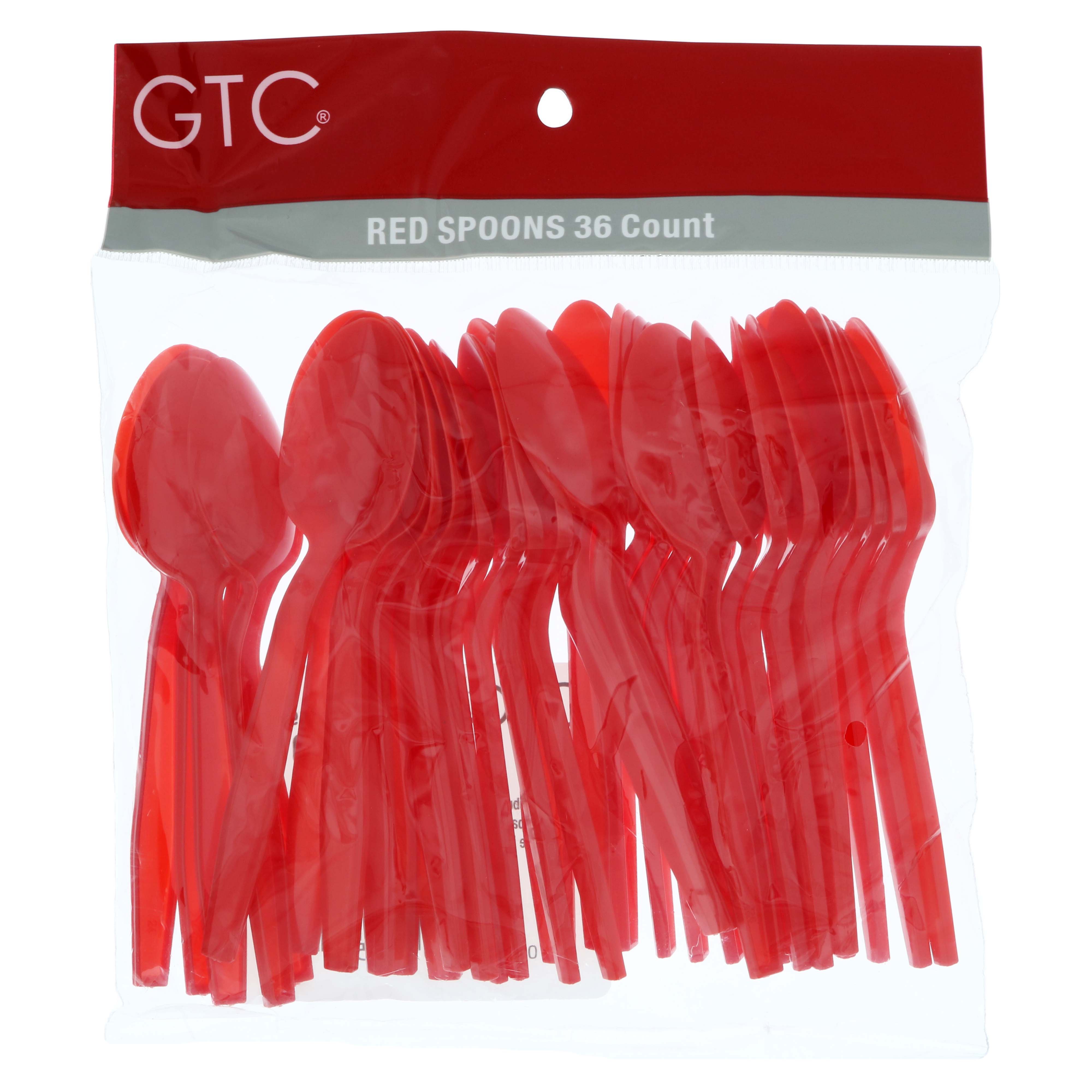 GTC Red Plastic Spoons Shop Disposable Kitchenware at HEB