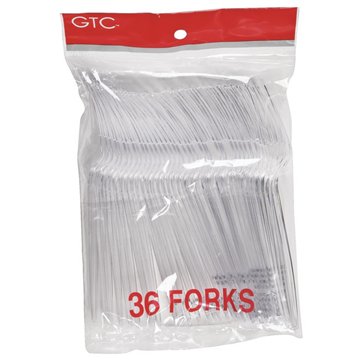 GTC Plastic Forks - Clear, 36 ct