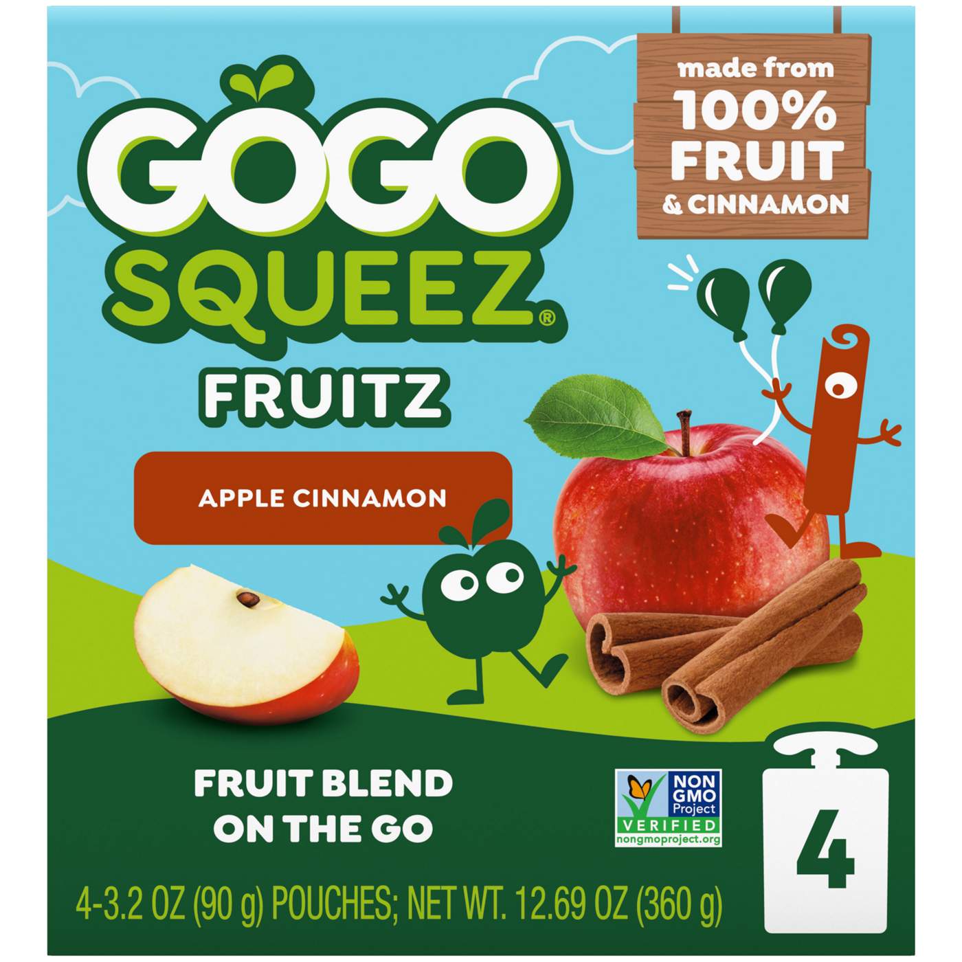 GoGo squeeZ No Sugar Added Apple Cinnamon Applesauce & Fruit Puree Pouches; image 1 of 7
