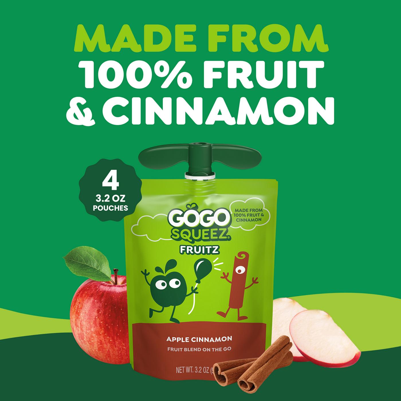 GoGo squeeZ No Sugar Added Apple Cinnamon Applesauce & Fruit Puree Pouches; image 2 of 7