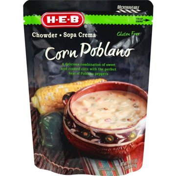 H-E-B Corn Poblano Chowder Microwaveable Pouch