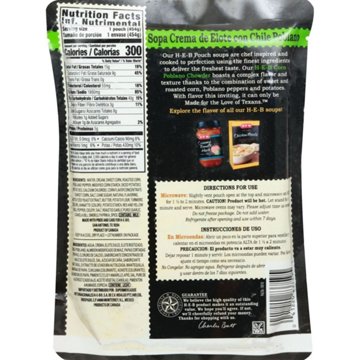 H-E-B Corn Poblano Chowder Microwaveable Pouch