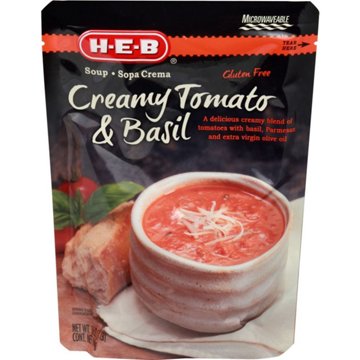 H-E-B Creamy Tomato & Basil Soup, 16 oz