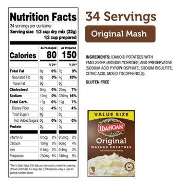 Idahoan Original Mashed Potatoes, 26.2 oz