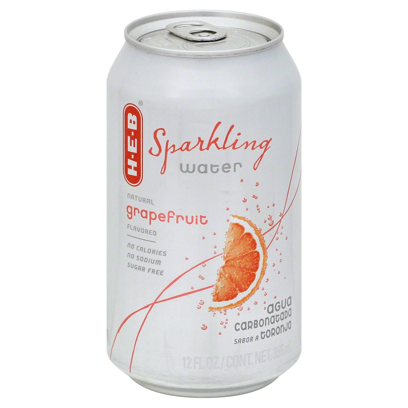 HEB Unsweetened Sparkling Water Grapefruit Can Shop Water at HEB