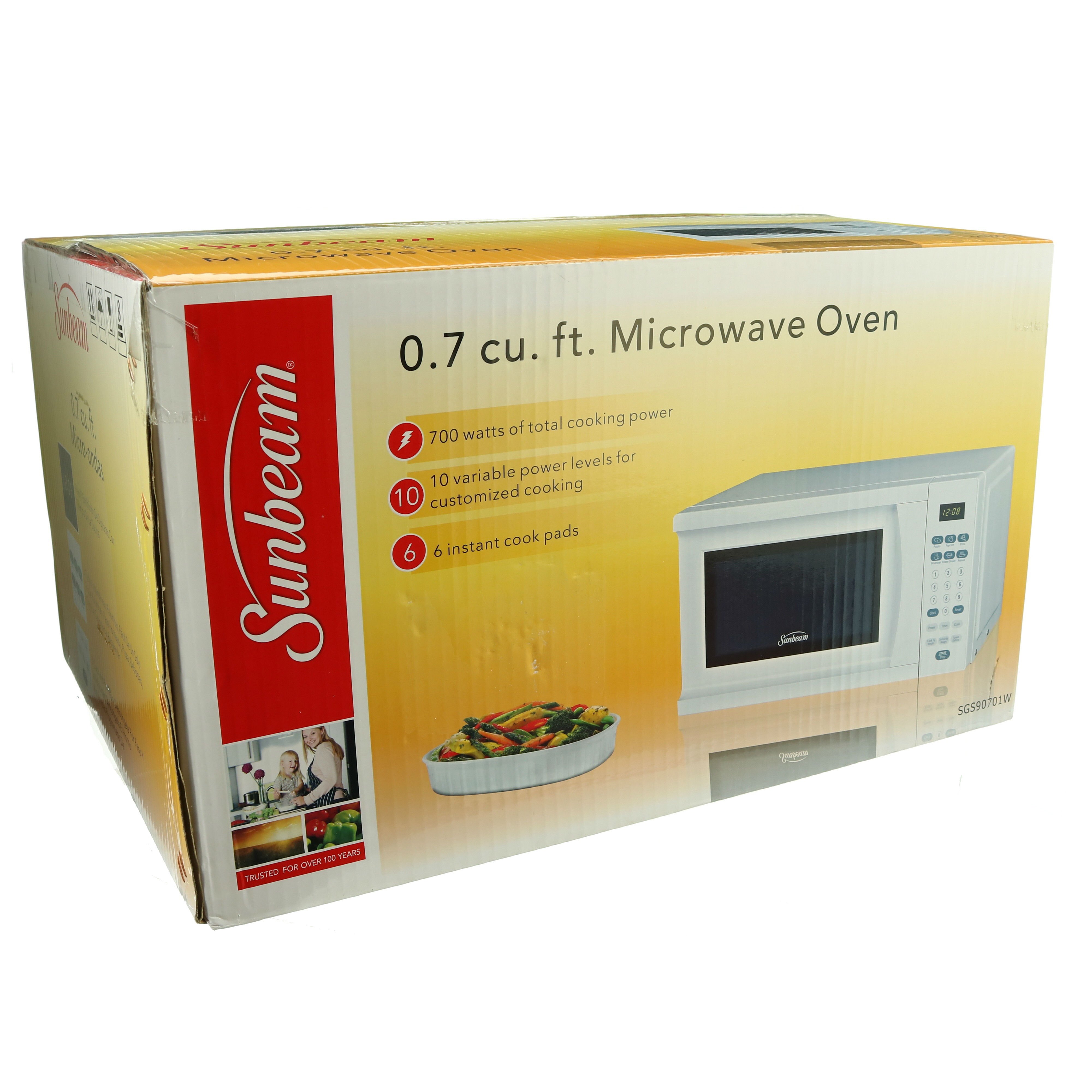 Sunbeam 0.7 Cubic Foot White Microwave Oven Shop Appliances at HEB