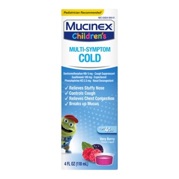 Mucinex Children's Multi-Symptom Liquid Very Berry, 4 oz