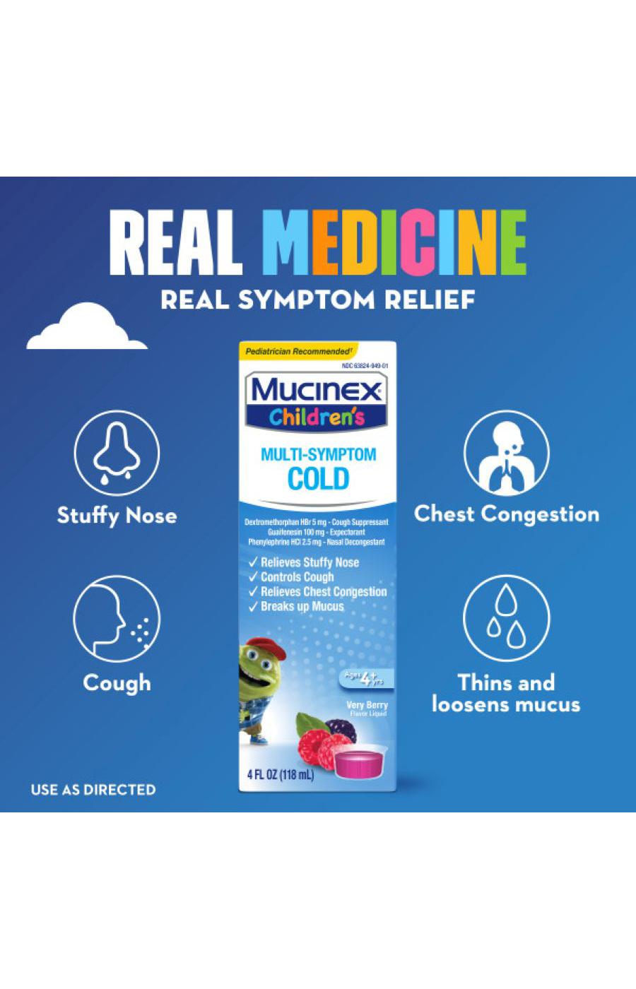 Mucinex Children's Multi-Symptom Liquid Very Berry; image 5 of 5