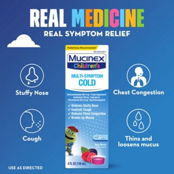 Mucinex Children's Multi-Symptom Liquid Very Berry, 4 oz
