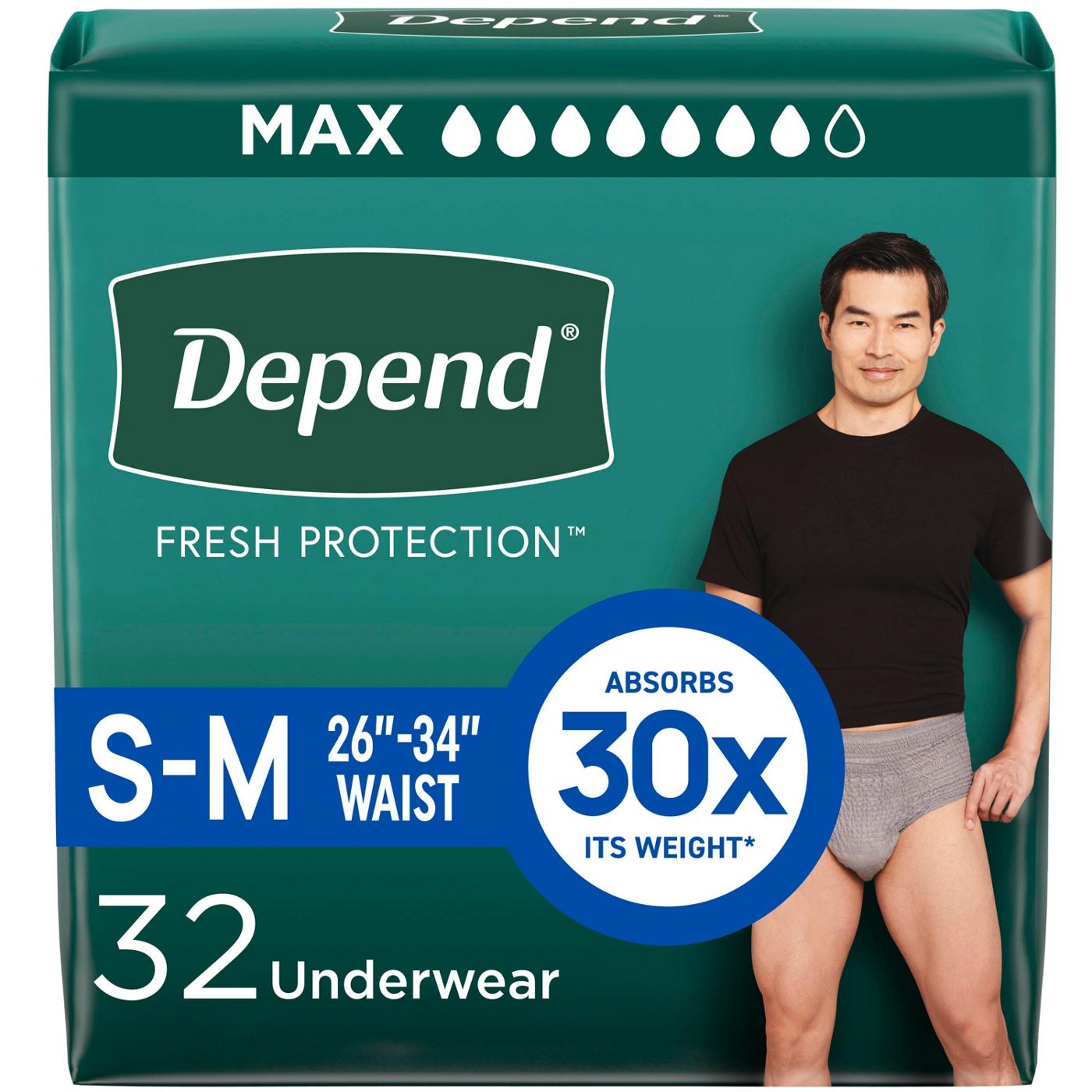 Depend Fresh Protection Men's Adult Incontinence Underwear - S/M, Grey; image 1 of 7