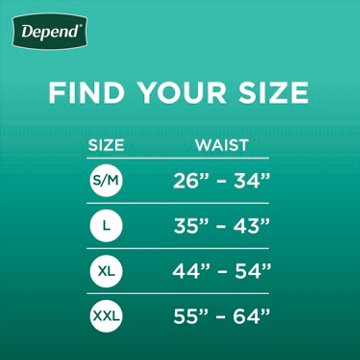 Depend Fresh Protection Men's Adult Incontinence Underwear - S/M, Grey, 32 ct