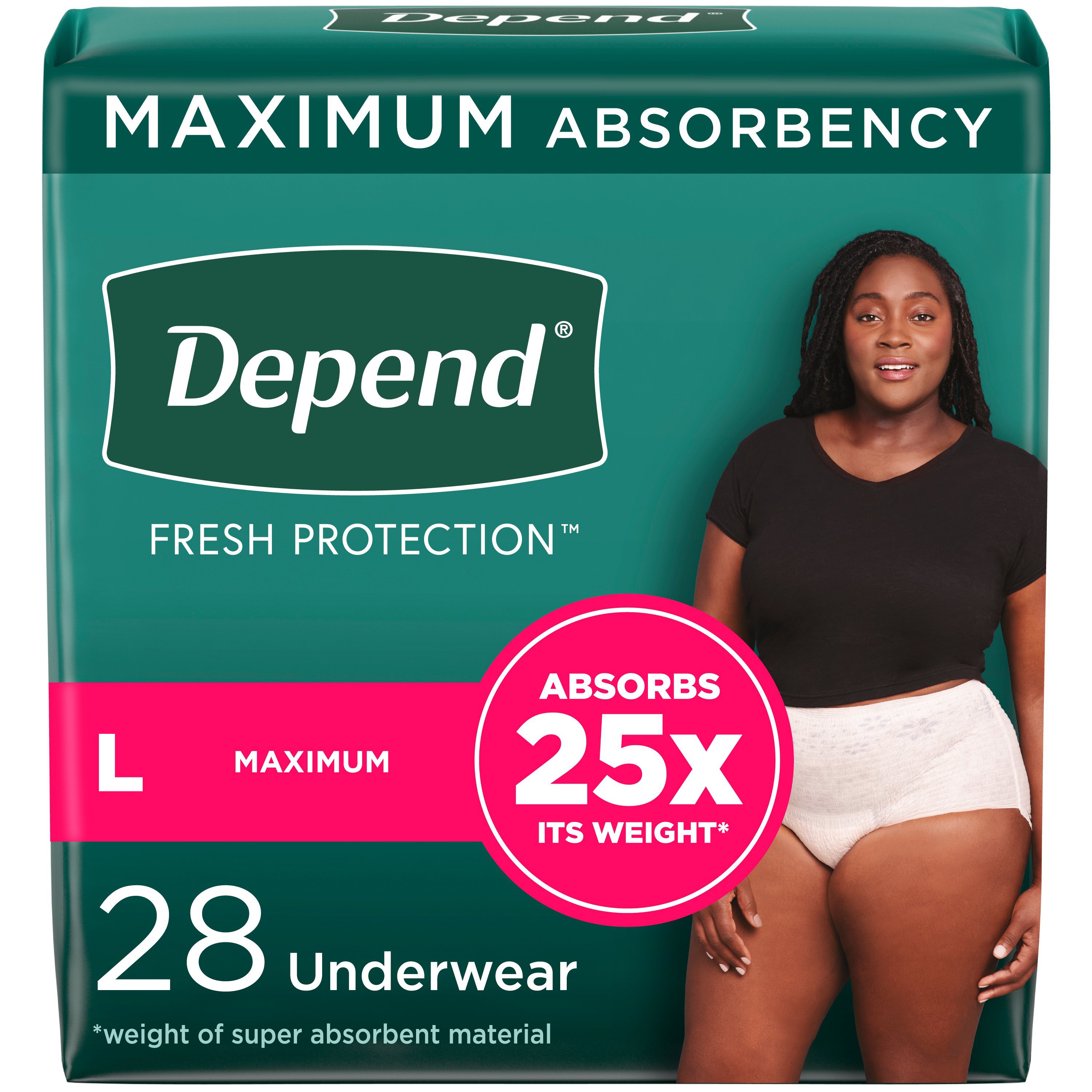 Always Discreet, Incontinence & Postpartum Underwear For Women, Maximum  Protection, Large, 28 Count : : Health & Personal Care