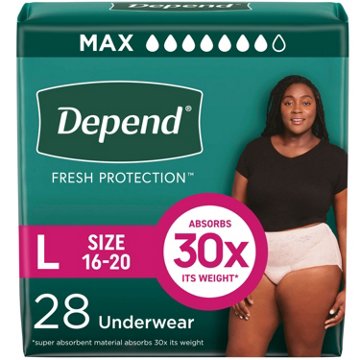 Depend Fresh Protection Women's Adult Incontinence Underwear - L (Blush), 28 ct