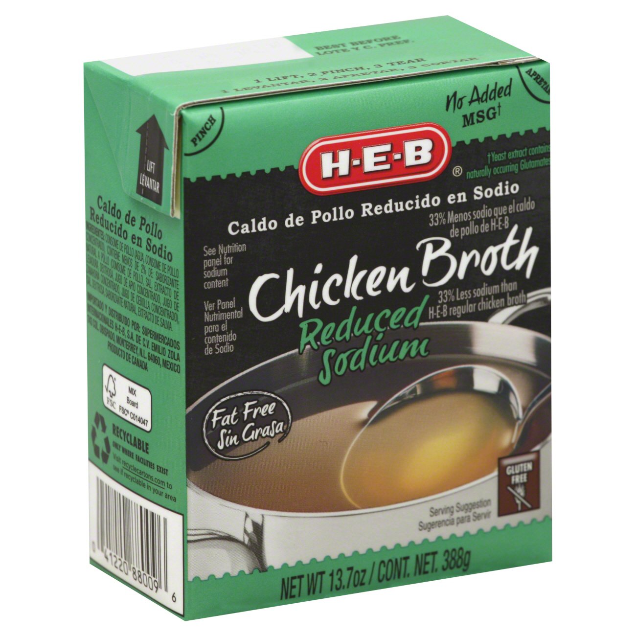 H-E-B Reduced Sodium Chicken Broth - Shop Broth & Bouillon At H-E-B