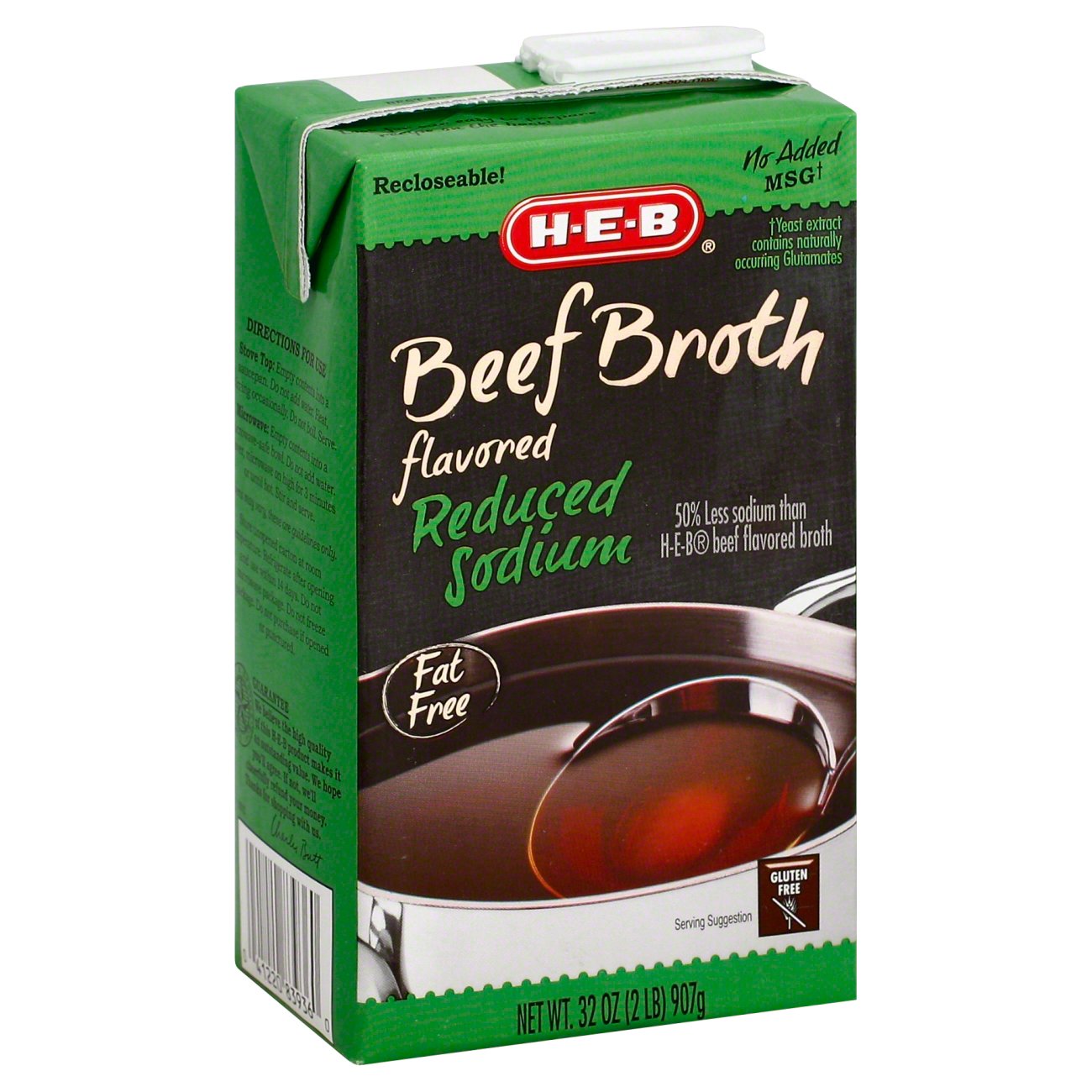 HEB Reduced Sodium Beef Broth Shop Broth & Bouillon at HEB