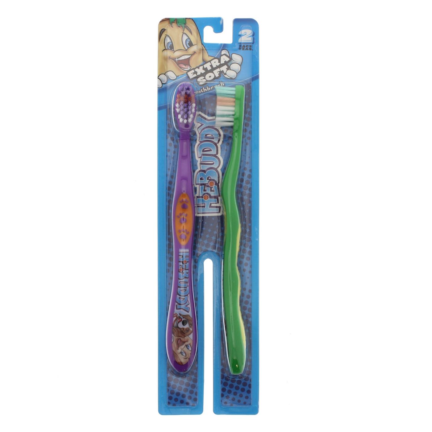 H-E-Buddy Kids Extra Soft Toothbrushes - Colors May Vary; image 2 of 3