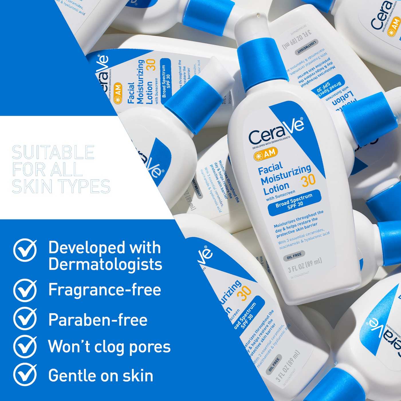 CeraVe AM Facial Moisturizing Lotion - SPF 30; image 8 of 9