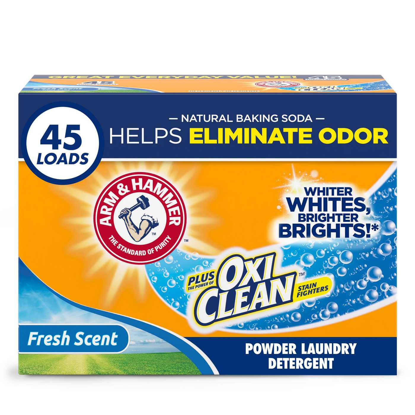 Arm & Hammer Plus OxiClean Powder Laundry Detergent, 45 Loads - Fresh Scent; image 11 of 14