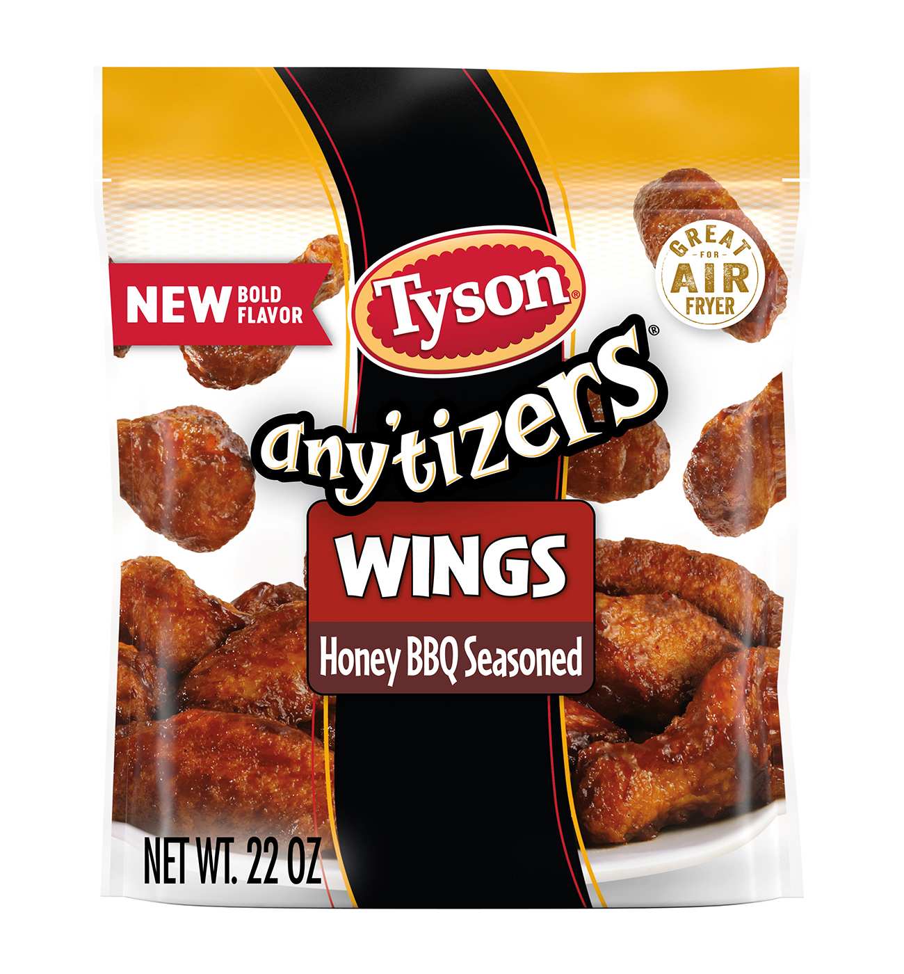 Tyson Any'tizers Frozen Bone-In Chicken Wings - Honey BBQ Seasoned; image 1 of 4