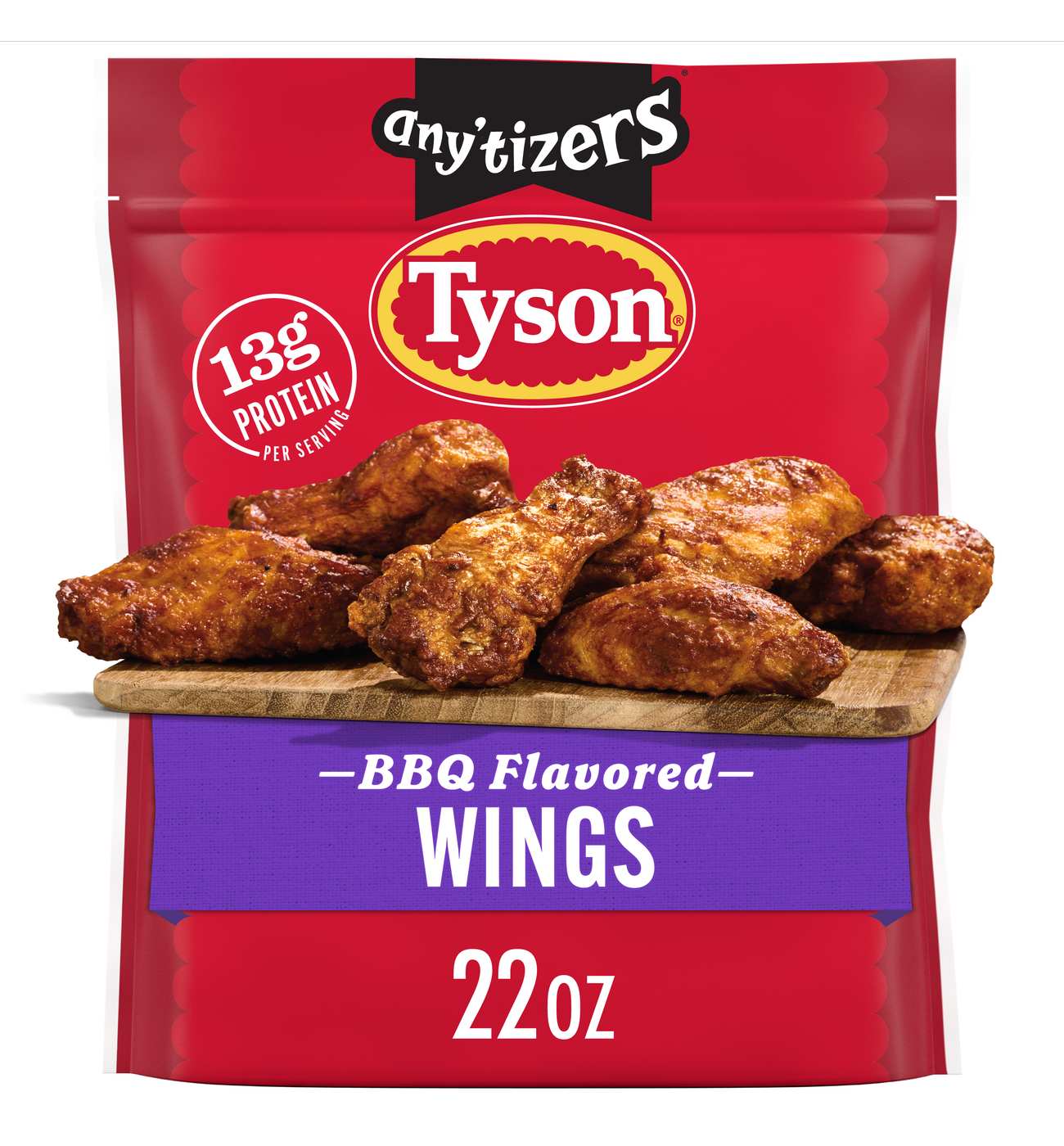 Tyson Any'tizers Frozen BBQ Bone-In Chicken Wings; image 1 of 11