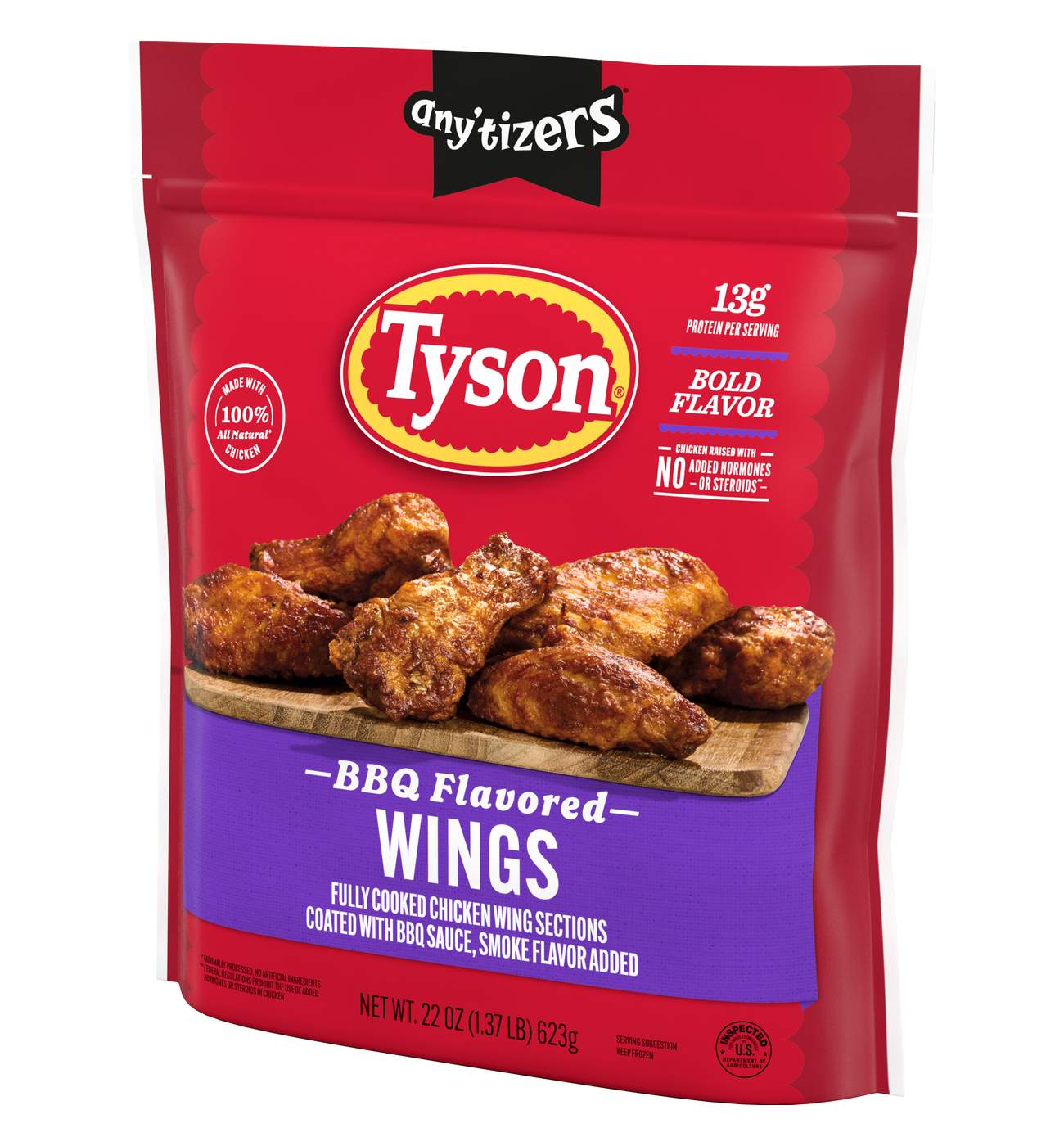 Tyson Any'tizers Frozen BBQ Bone-In Chicken Wings; image 8 of 11