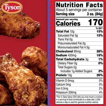 Tyson Any'tizers Frozen BBQ Bone-In Chicken Wings