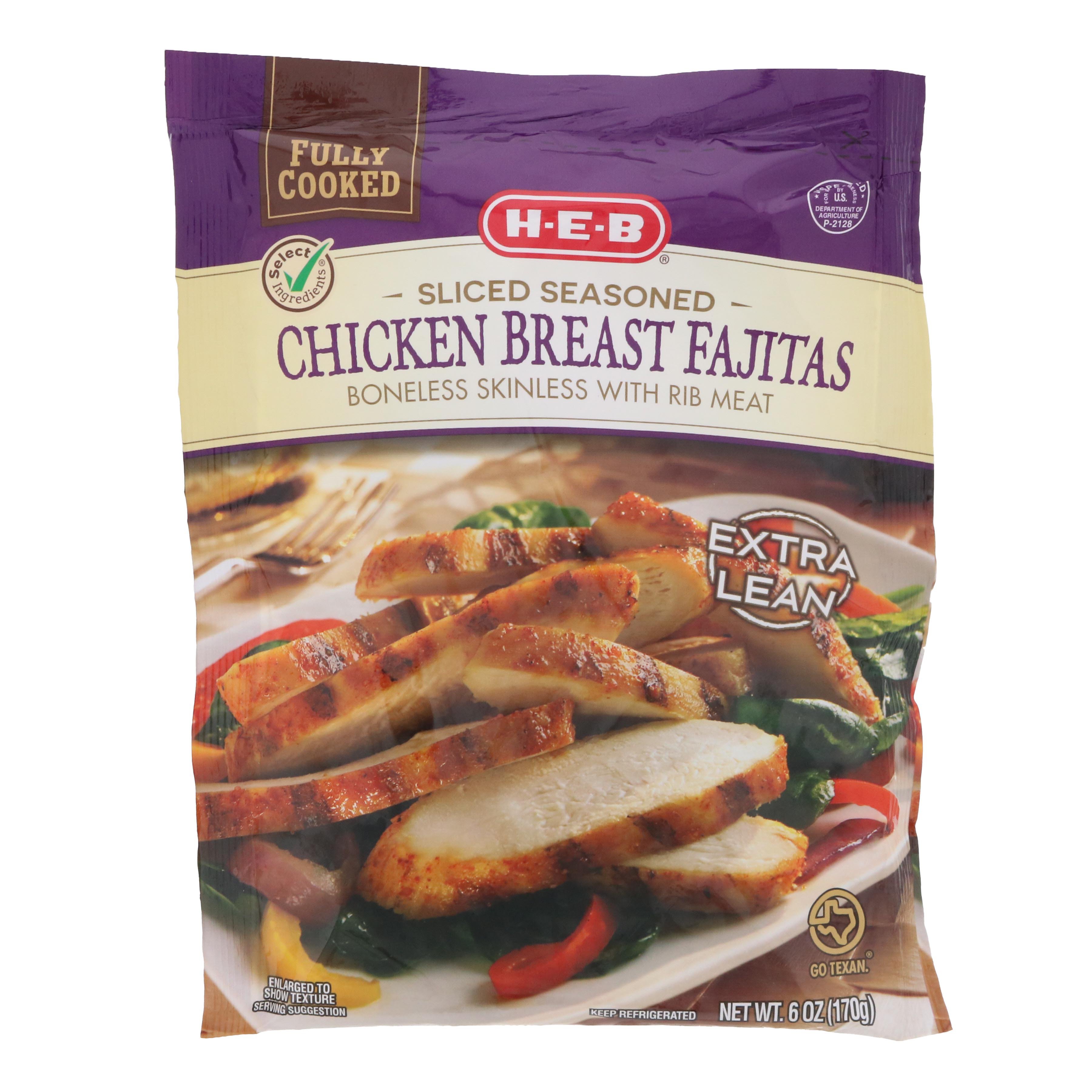 HEB Select Ingredients Fully Cooked Sliced Seasoned Chicken Breasts