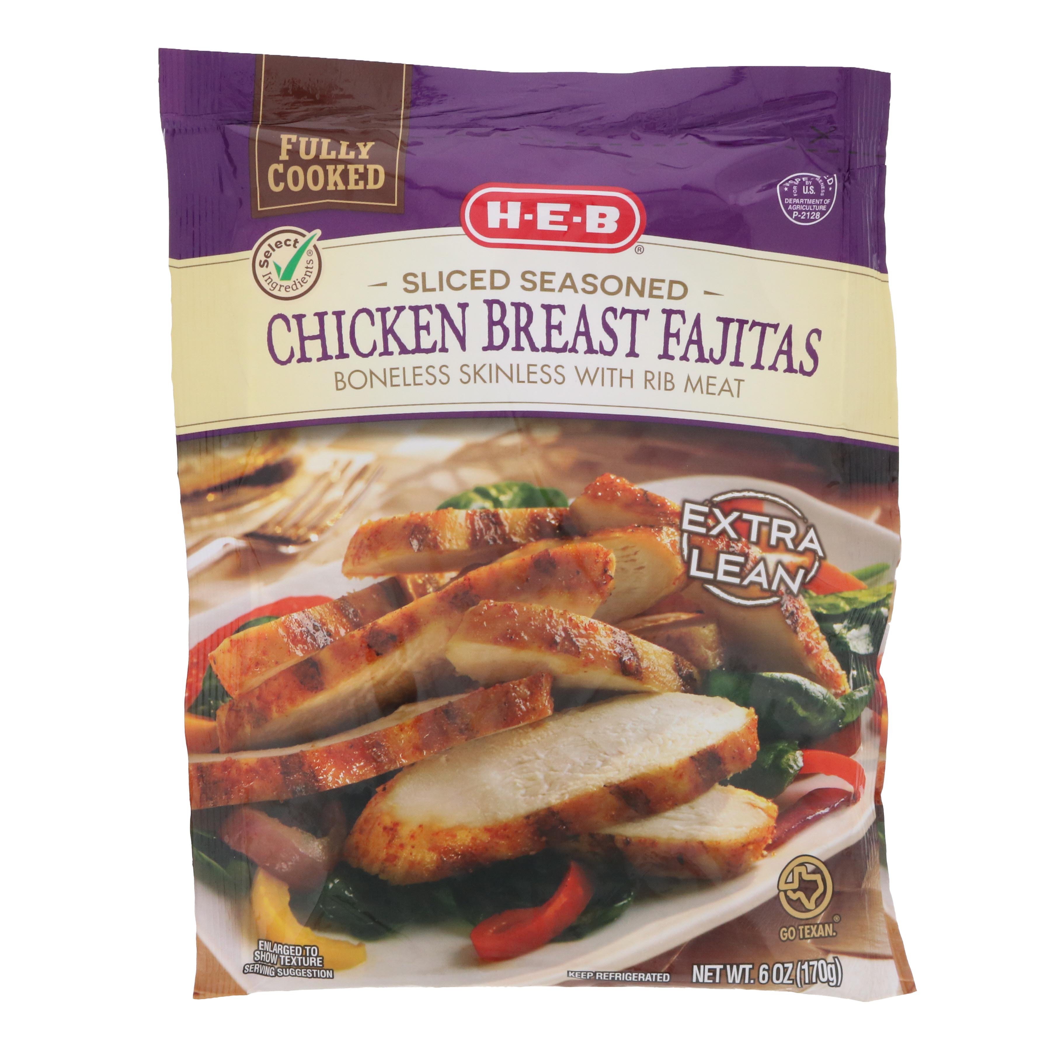 H-E-B Select Ingredients Fully Cooked Sliced Seasoned Chicken Breasts ...