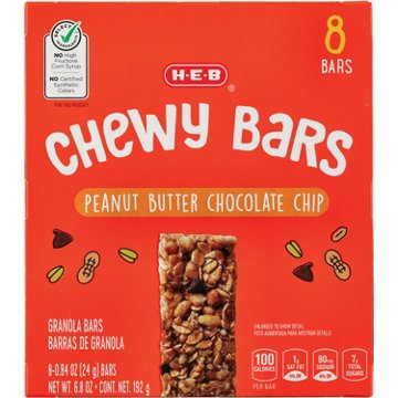 H-E-B Peanut Butter Chocolate Chip Chewy Bars, 8 ct