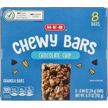 H-E-B Chocolate Chip Chewy Bars, 8 ct