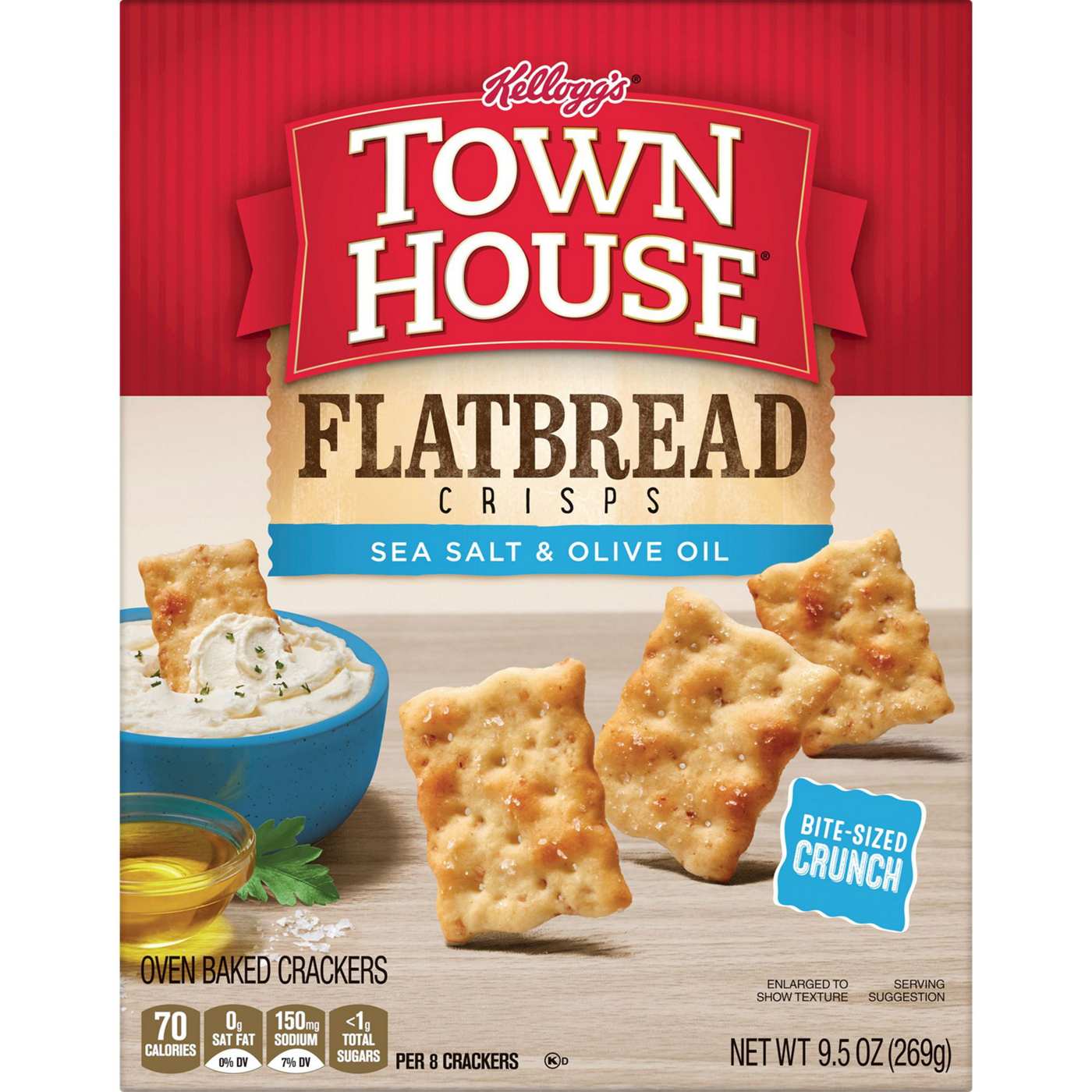 Town House Flatbread Crisps Sea Salt & Olive Oil Oven Baked Crackers; image 1 of 7