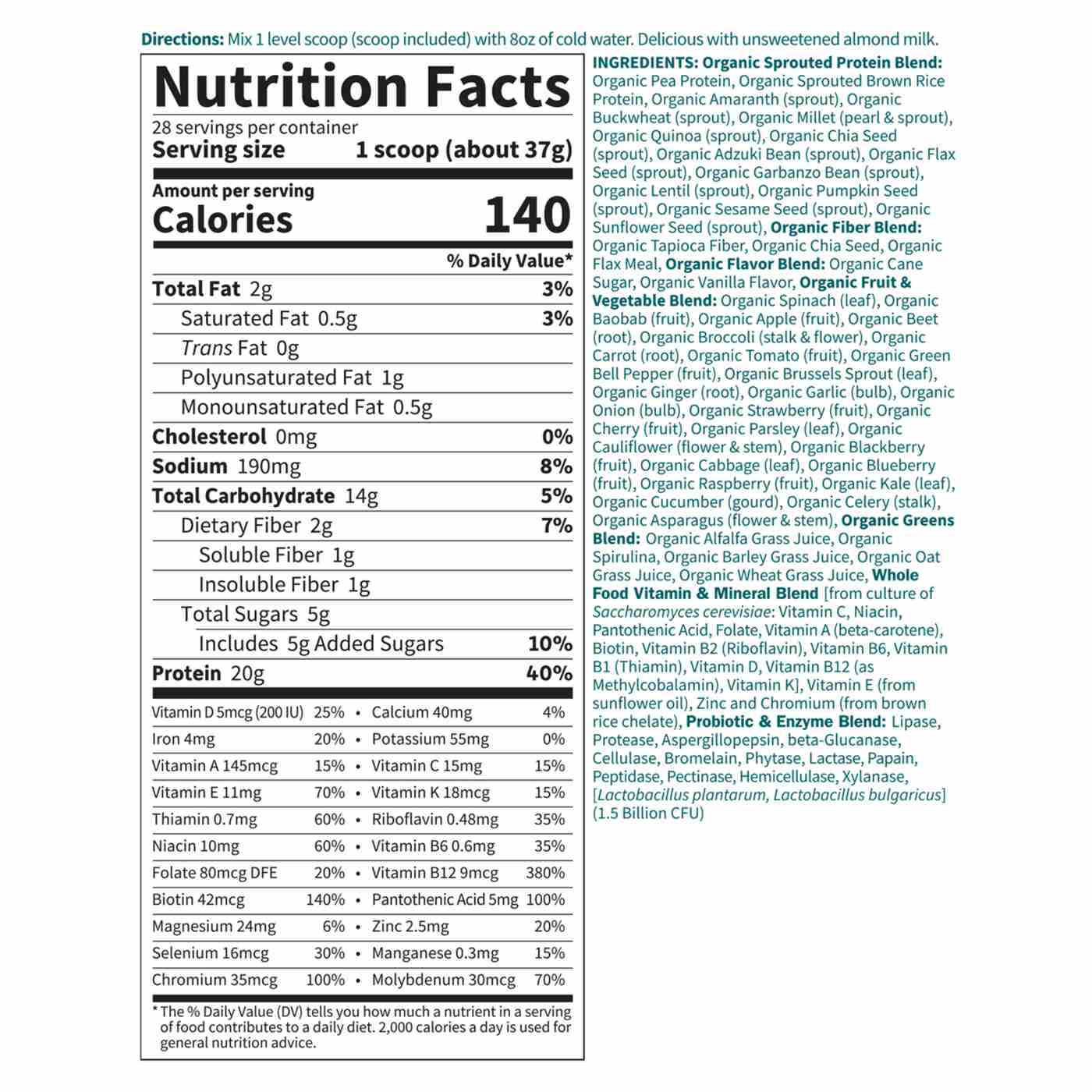 Garden of Life 20g Protein Plant Based Meal Replacement - Lightly Sweet; image 2 of 2