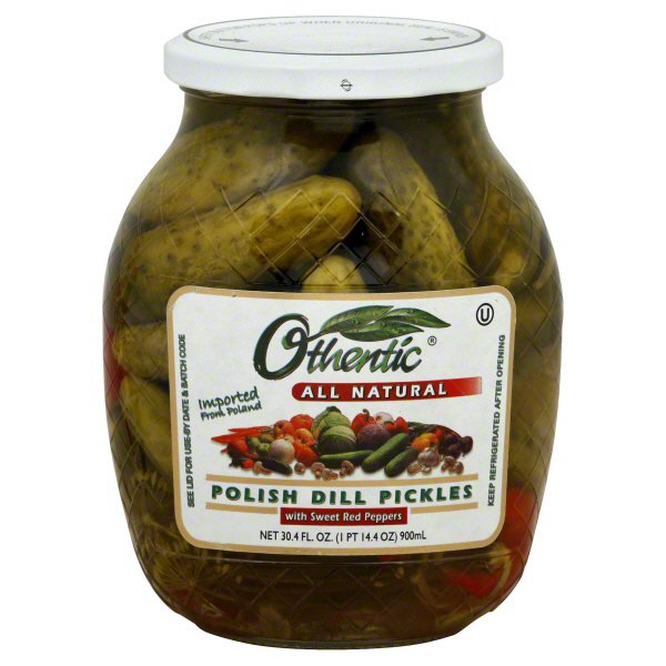 Othentic All Natural Polish Dill Pickles with Sweet Red Peppers Shop
