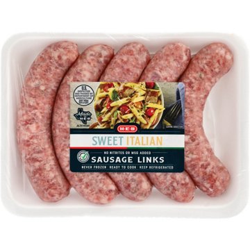 H-E-B Pork Italian Sausage Links - Sweet, Avg. 1.25 lbs