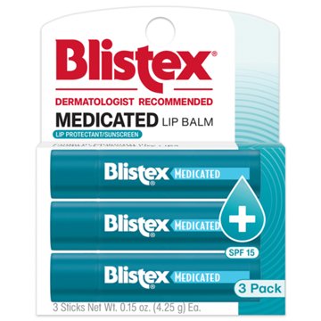 Blistex Medicated SPF 15 Lip Balm Value Pack, 3 CT