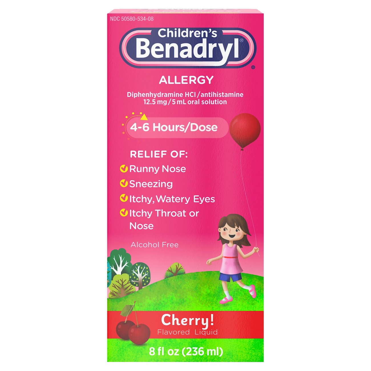 Benadryl Children's Allergy Relief Liquid - Cherry - Shop Sinus ...