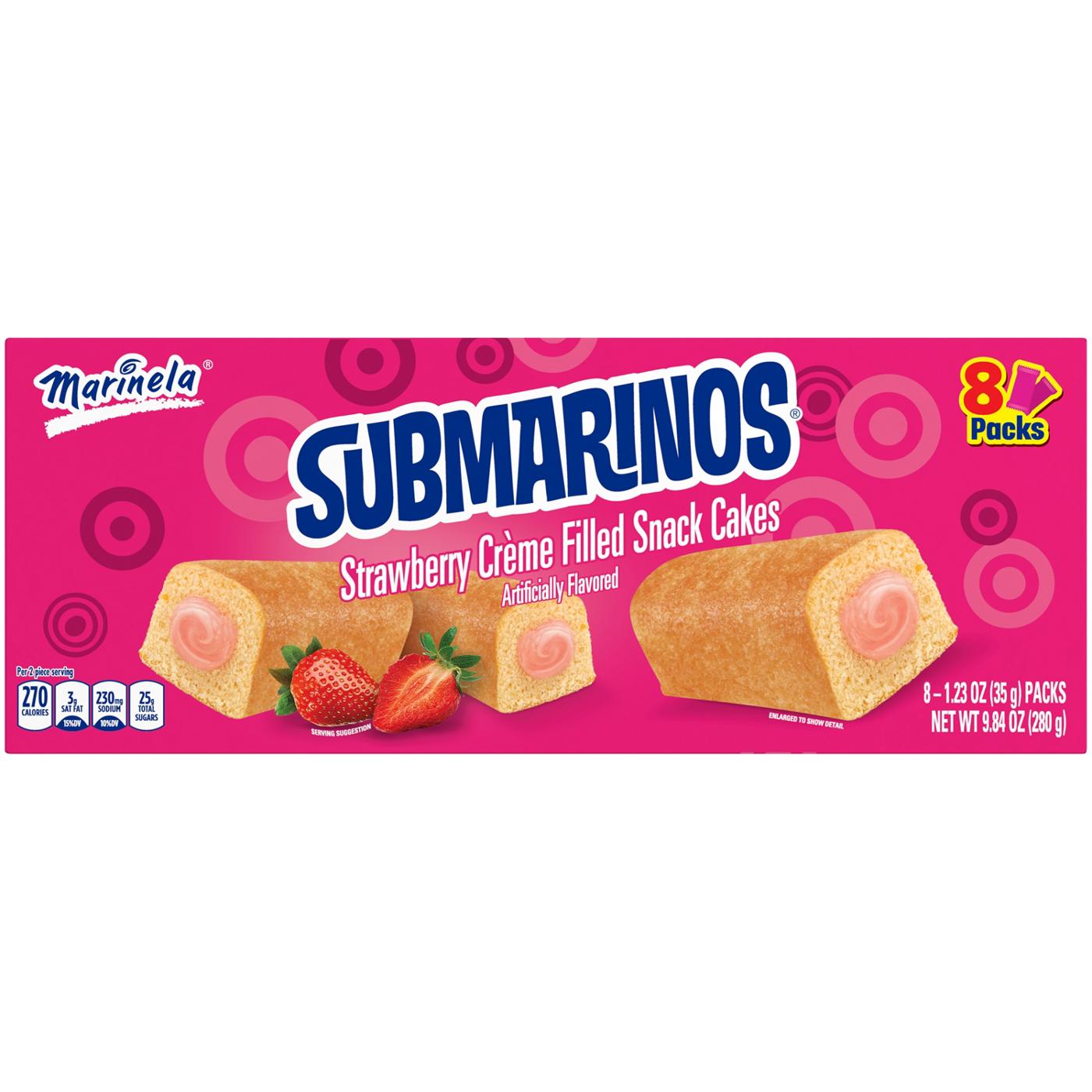 Marinela Submarinos Submarinos Strawberry Crème Filled Snack Cakes; image 1 of 2