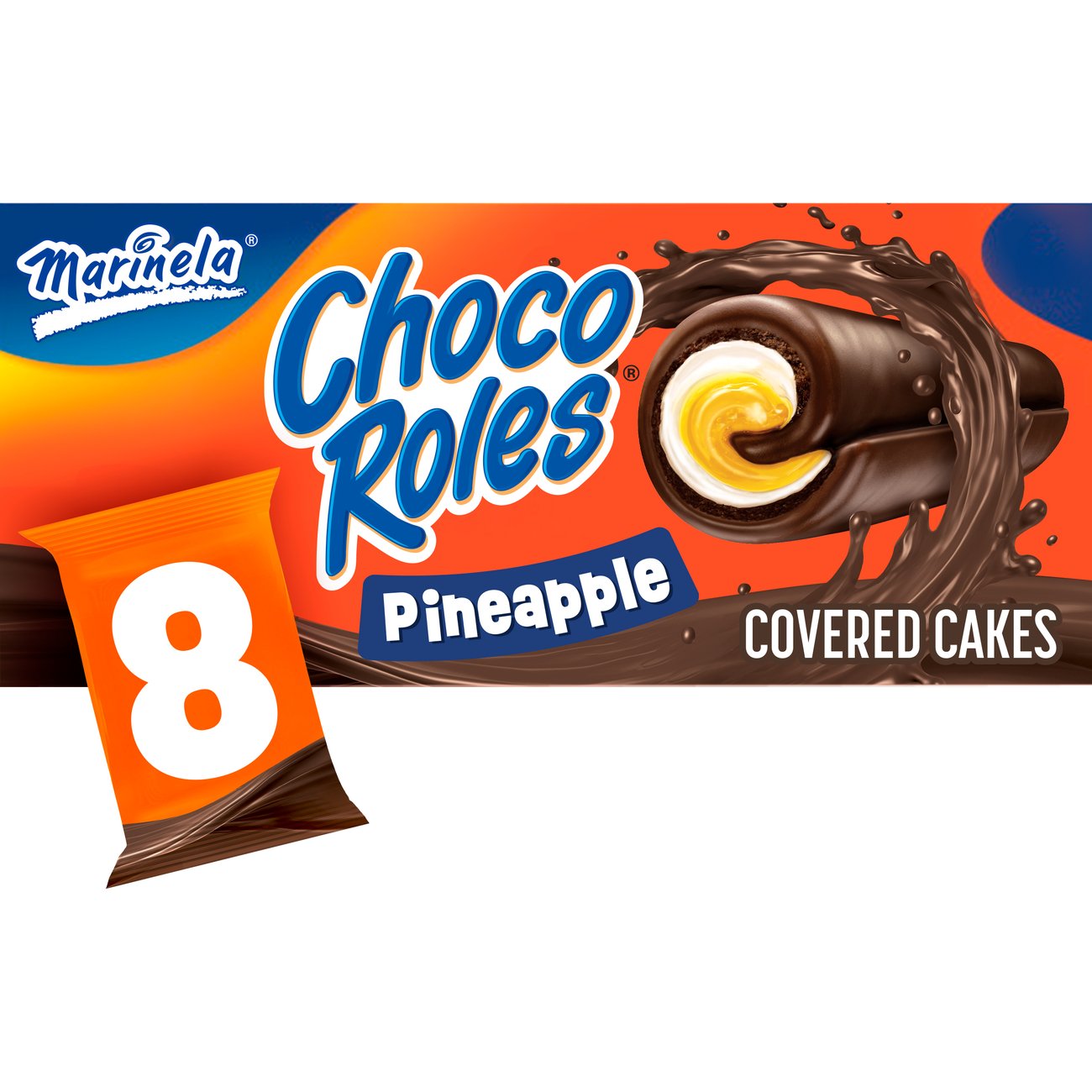 Marinela Choco Roles Pineapple Crème-Filled Chocolate Snack Cakes ...