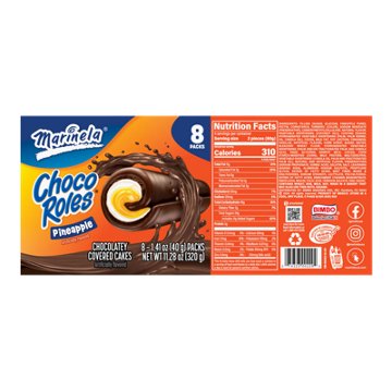 Marinela Choco Roles Pineapple Crème-Filled Chocolatey Snack Cakes
