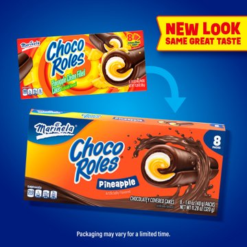 Marinela Choco Roles Pineapple Crème-Filled Chocolatey Snack Cakes