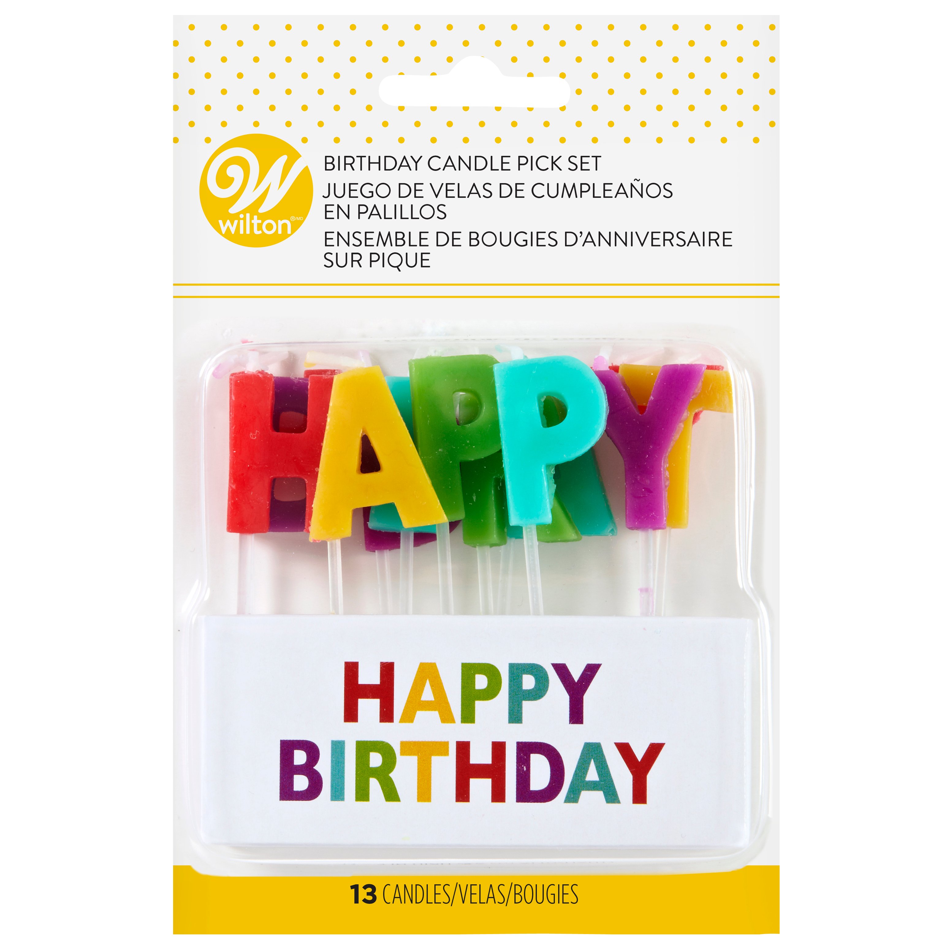 Wilton Happy Birthday 3 In High Candle Pick Set Shop Party Supplies At H E B